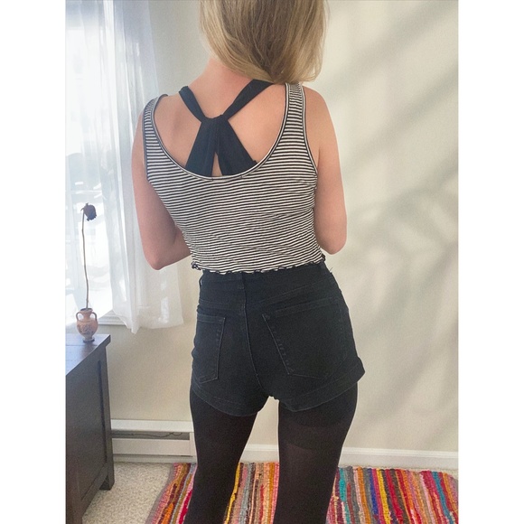 Forever 21 Striped Button-Up Crop Tank (Med) - Picture 2 of 7